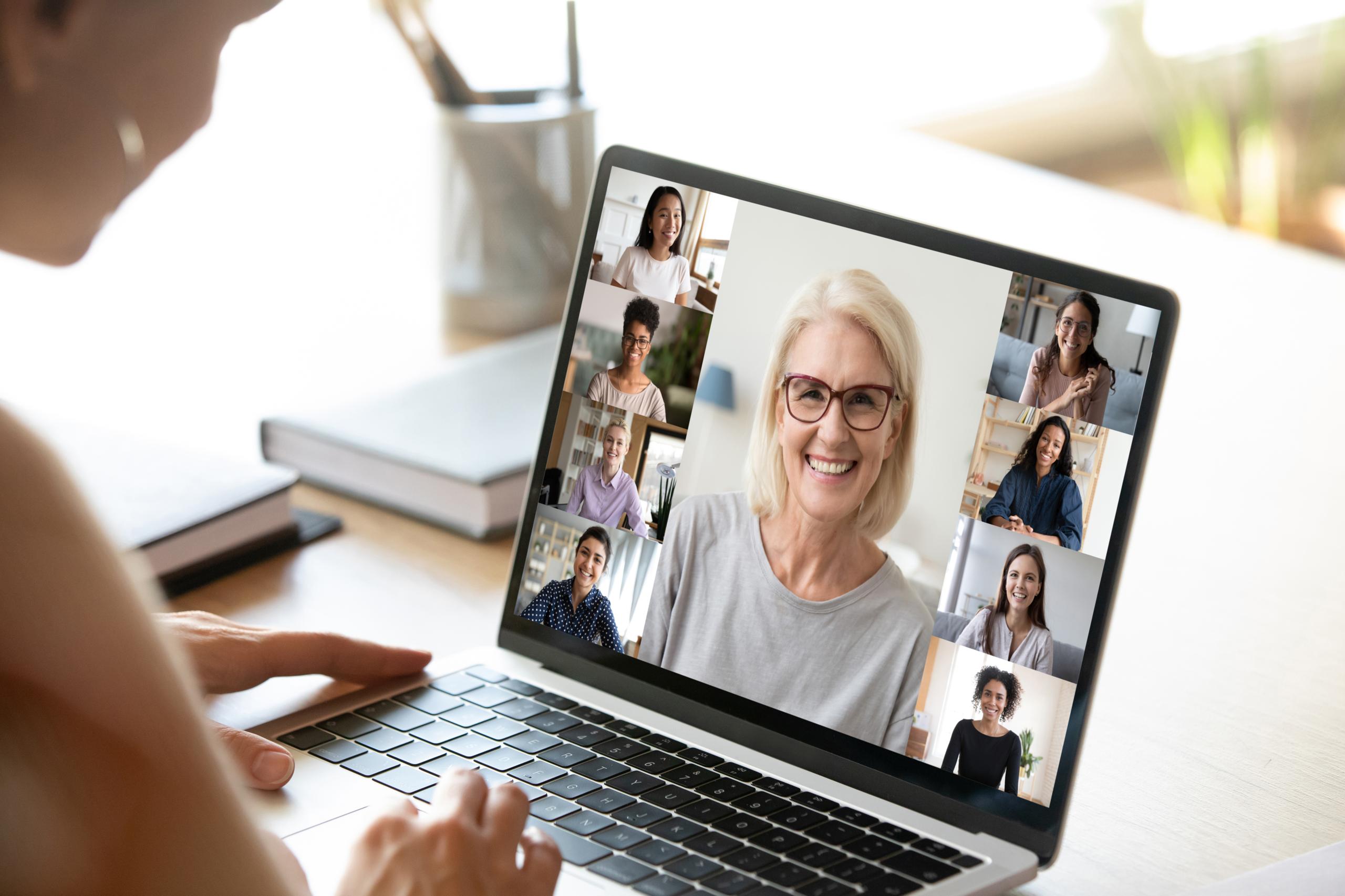 People chatting on a video call
