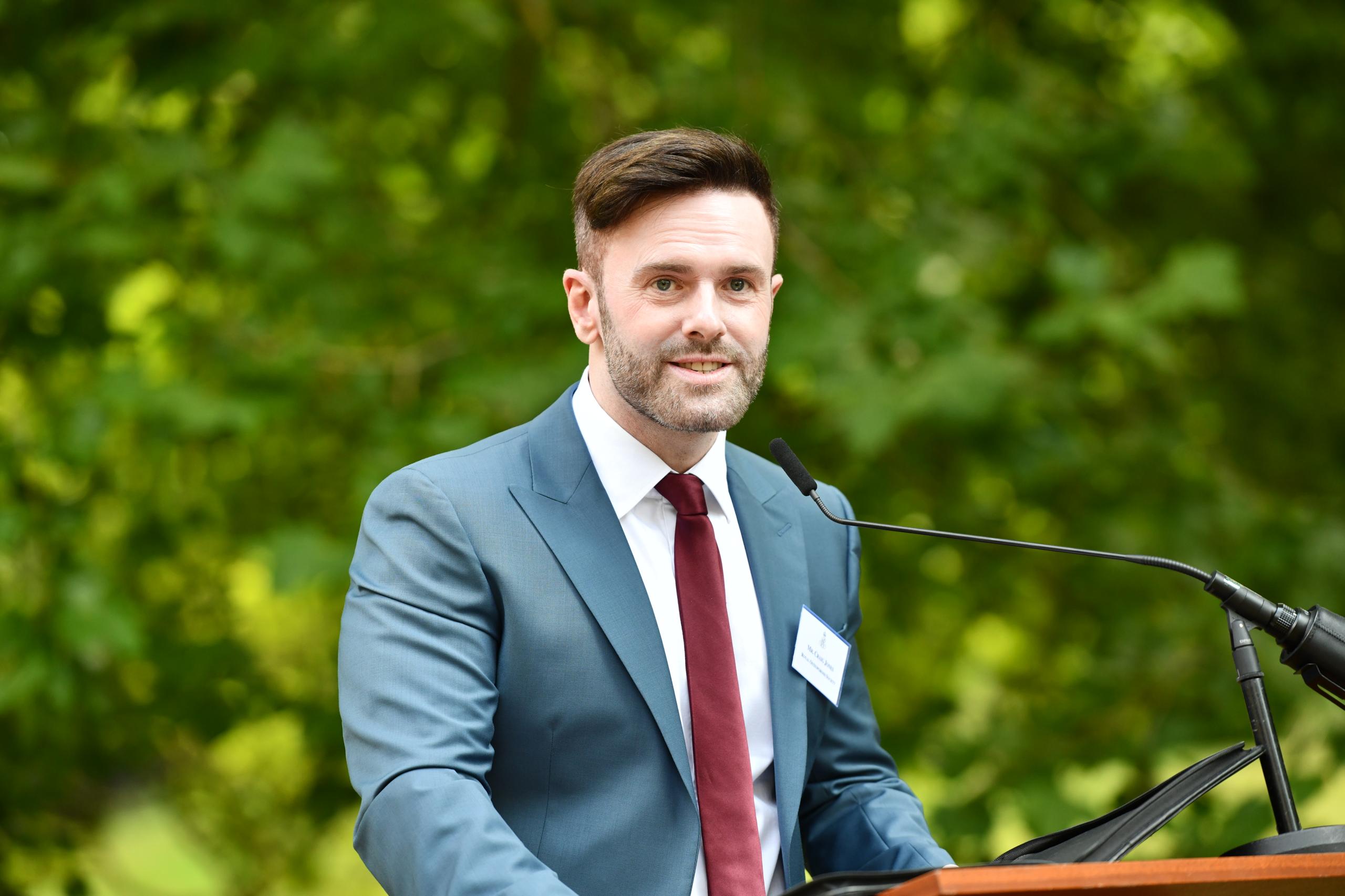 Craig Jones given his speech at Clarence House