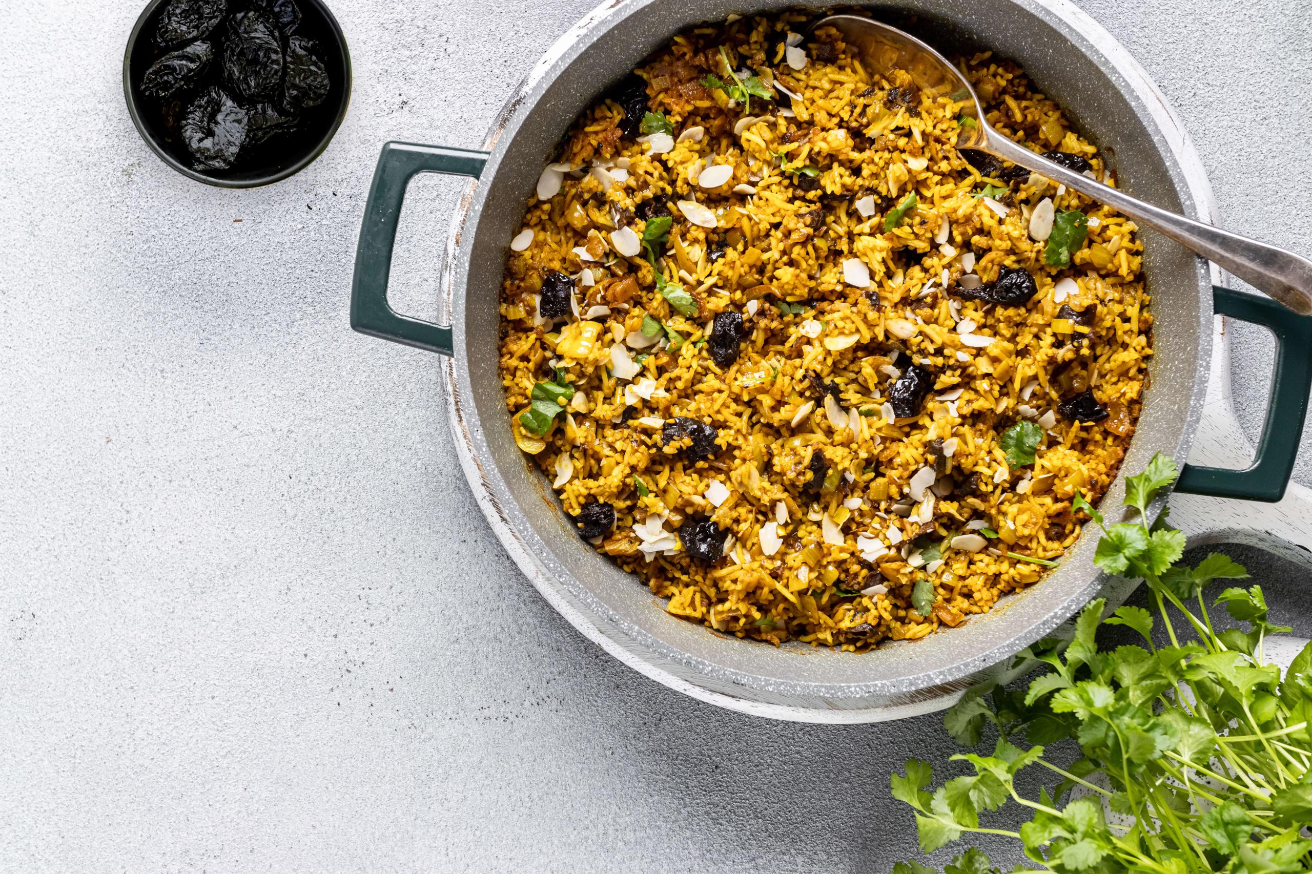 California Prune and almond mixed grain Biriyani