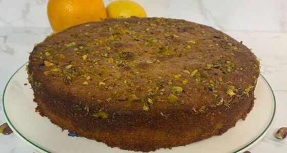 Orange, pistachio and polenta cake