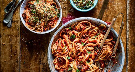 A bowl of sardine pasta