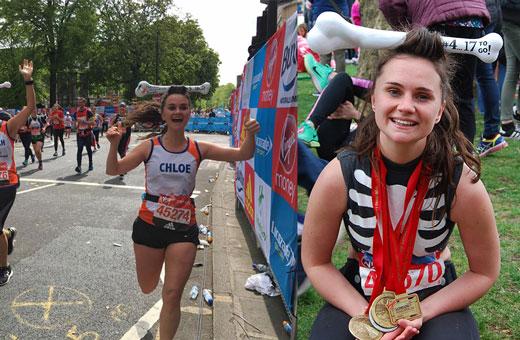 A woman taking part in running challenges