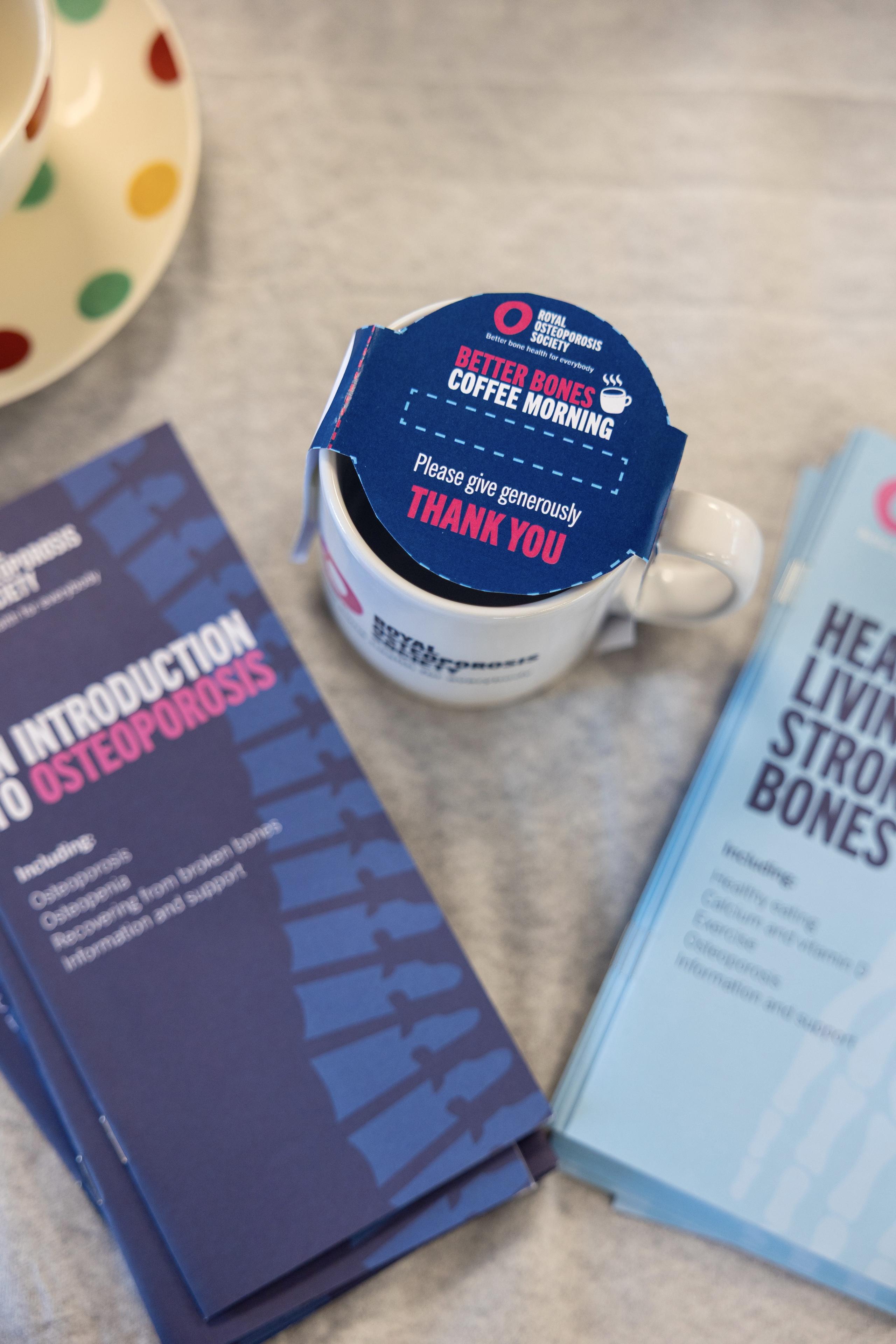 Collection mug and leaflets