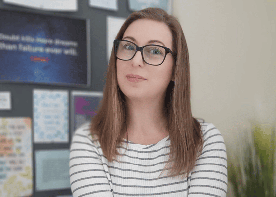 Picture of a woman in a striped top