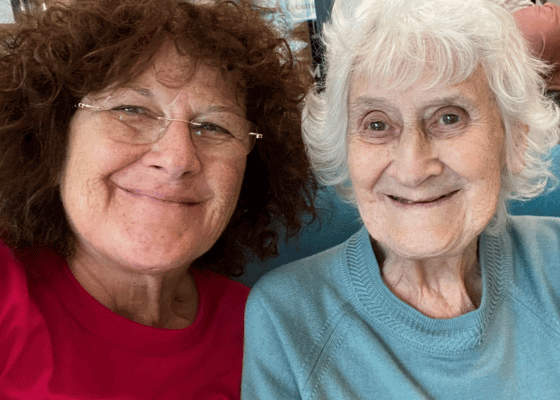A woman and her elderly mother