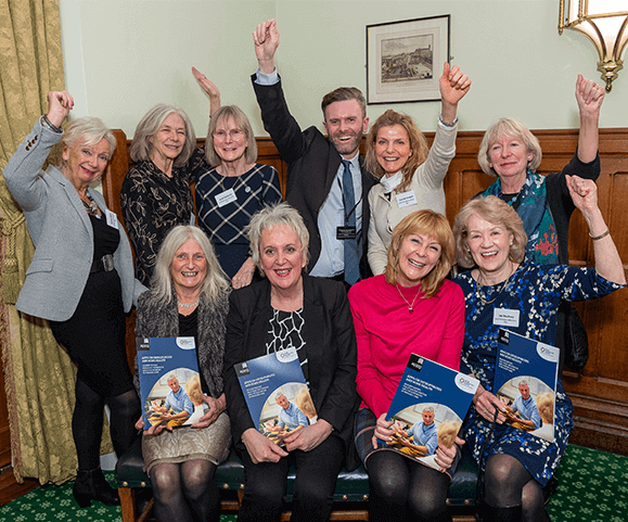 ROS CEO with a group of volunteers at an APPG event