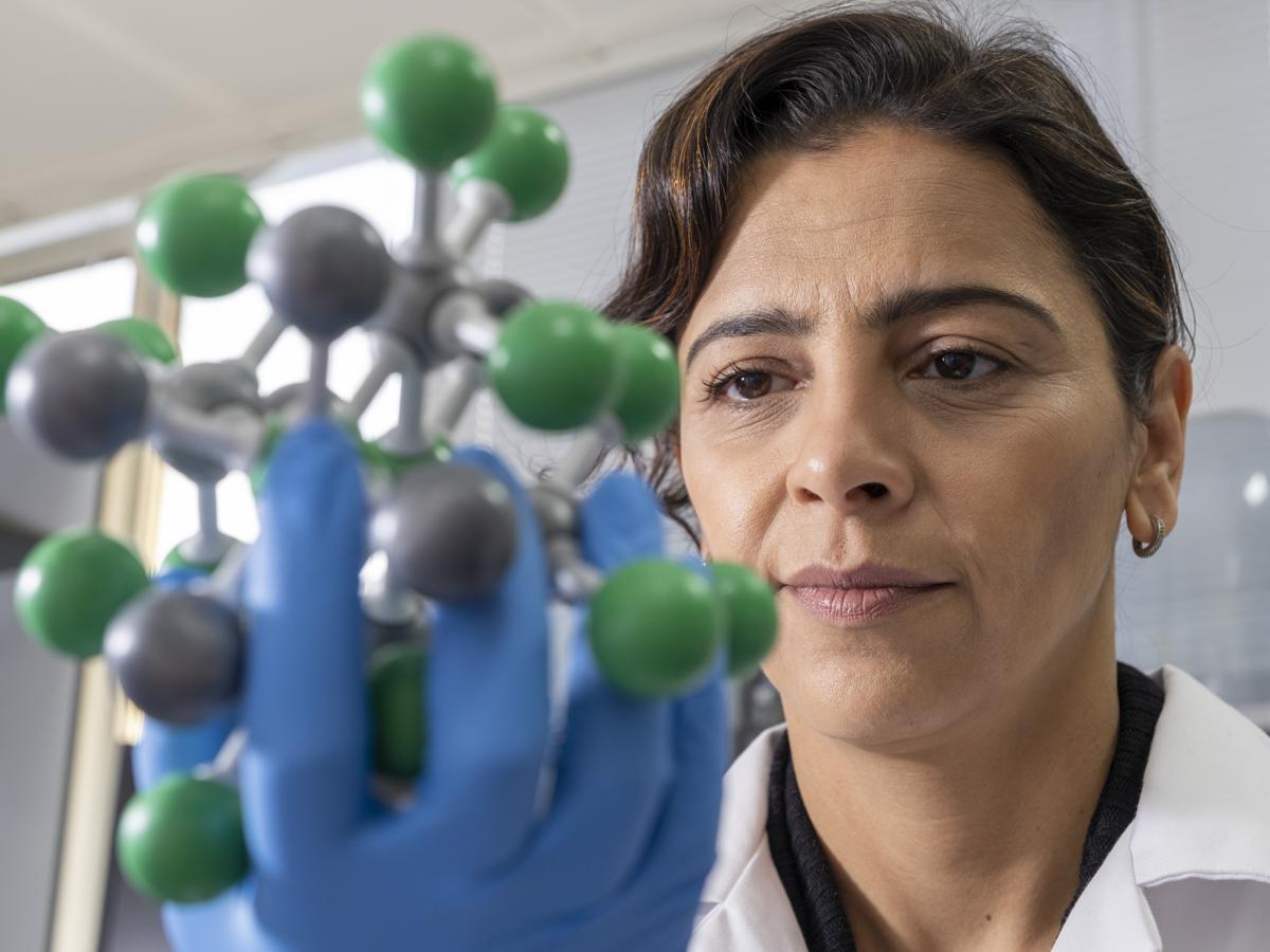 Dr Vilka researching in a lab
