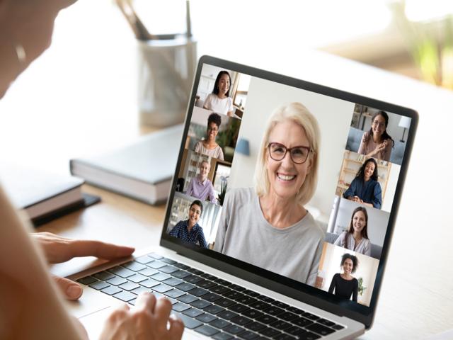 People chatting on a video call