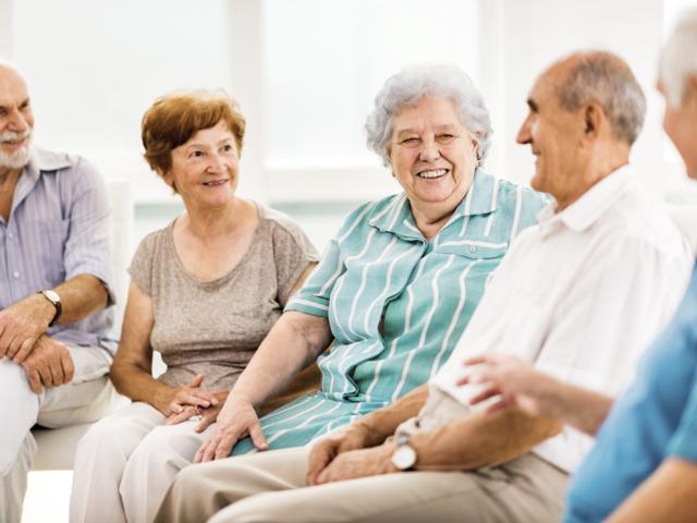 People chatting in a group
